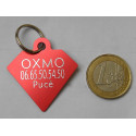 Médaille gravée diamant rouge pour grand Chien gravure 2 faces