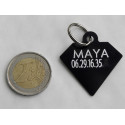 Médaille gravée diamant noir pour grand Chien gravure 2 faces