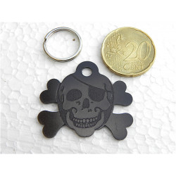 Médaille "corsaire" noire pour chien moyen gravure 1 face