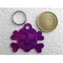 Médaille "corsaire" violet pour chien moyen gravure 1 face