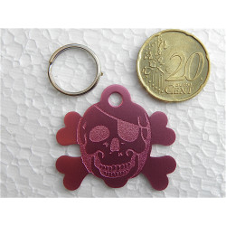 Médaille "corsaire" rose pour chien moyen gravure 1 face