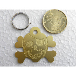 Médaille "corsaire" doré pour chien moyen gravure 1 face