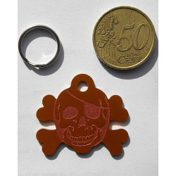 Médaille "corsaire" orange pour chien moyen gravure 1 face