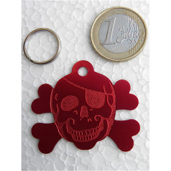 Médaille gravée "corsaire" rouge pour grand chien gravure 1 face