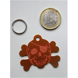 Médaille gravée "corsaire" orange pour grand chien gravure 1 face