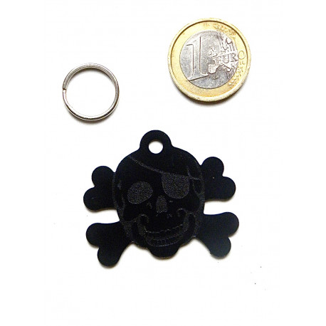 Médaille gravée "corsaire" noir pour grand chien gravure 1 face