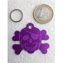 Médaille gravée "corsaire" violet pour grand chien gravure 1 face