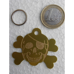 Médaille gravée "corsaire" doré pour grand chien gravure 1 face