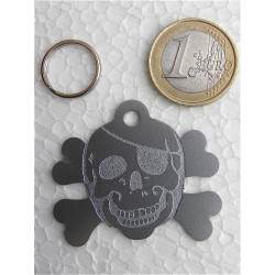 Médaille gravée "corsaire" argenté pour grand chien gravure 1 face