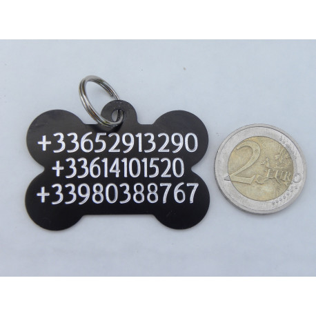 Médaille os noire pour grand chien gravure 1 ou 2 faces