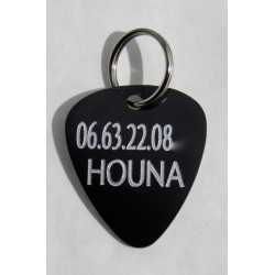 Médaille chien alu médiator noir gravure 1 ou 2 faces 2