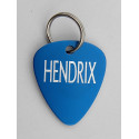 Médaille chien aluminium médiator bleu gravure