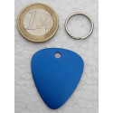 Médaille chien aluminium médiator bleu gravure