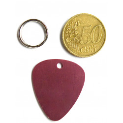 Médaille chien alu médiator rose  gravure personnalisation 2