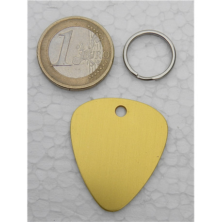 Médaille chien alu médiator doré personnalisable gravure