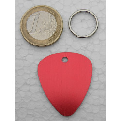 Médaille chien alu médiator rouge personnalisation 2