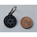 Médaille gravée ronde noire 19 mm "étoile" pour chaton, Chiot gravure 1 face