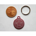 Médaille gravée ronde rose 19 mm "étoile" pour chaton, Chiot gravure 1 face