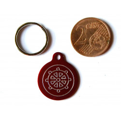 Médaille gravée ronde rouge 19 mm "marine" pour chaton, Chiot gravure 1 face