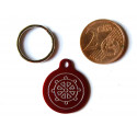 Médaille gravée ronde rouge 19 mm "marine" pour chaton, Chiot gravure 1 face
