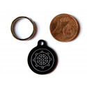 Médaille gravée ronde noire 19 mm "marine" pour chaton, Chiot gravure 1 face