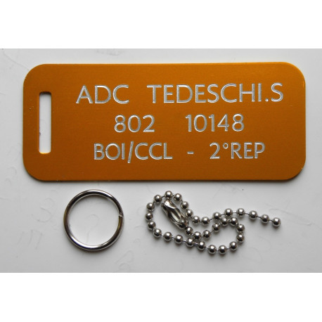 plaque d'identité bagage valise sport orange GRAVURE 1 face