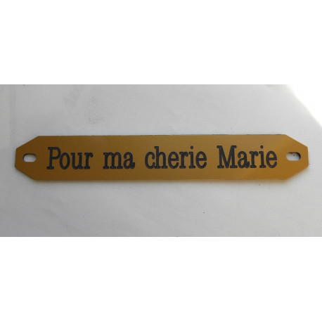 Inter funéraire standard personnalisé 142mm x 22mm en PVC COULEUR OR