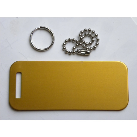 plaque d'identité bagage valise sport Dorée GRAVURE 1 face