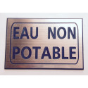 plaquec ouleur cuivre "EAU NON POTABLE" format 100 x 150 mm