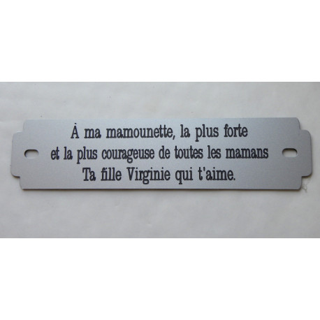 Inter funéraire double personnalisé 146 mm x 35 mm en PVC COULEUR ARGENT