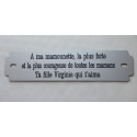 Inter funéraire double personnalisé 146 mm x 35 mm en PVC COULEUR ARGENT