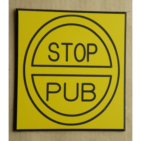 plaque de boite aux lettres "STOP PUB"  format 45 x 50 mm