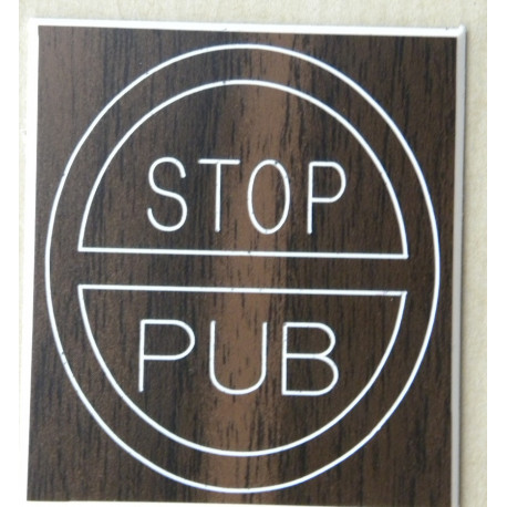 plaque de boite aux lettres "STOP PUB"  finition biseautée format 45 x 50 mm
