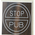 plaque de boite aux lettres "STOP PUB"  finition biseautée format 45 x 50 mm
