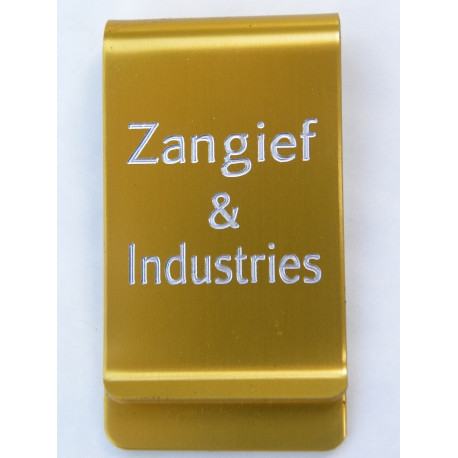 pince à billets,  dorée personnalisation 1 ou 2 faces