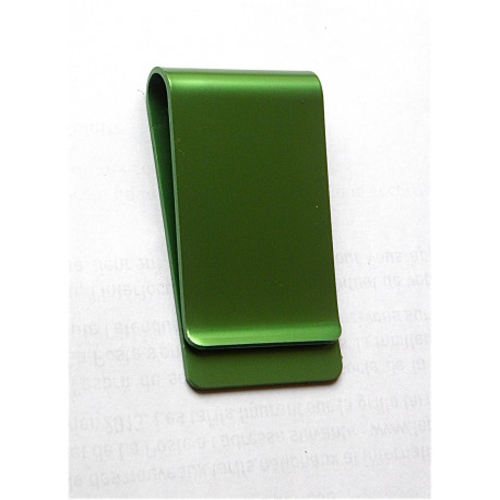 pince à billets,  verte personnalisation 1 ou 2 faces