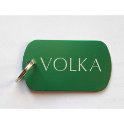 MEDAILLE gravée verte CHIEN GRAND MODELE gravure 2 faces