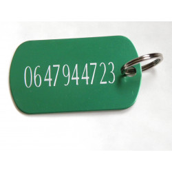 MEDAILLE gravée verte CHIEN GRAND MODELE gravure 2 faces 2