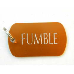 MEDAILLE gravée orange CHIEN GRAND MODELE gravure 2 faces