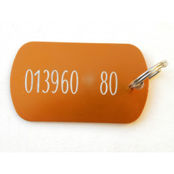 MEDAILLE gravée orange CHIEN GRAND MODELE gravure 2 faces 2