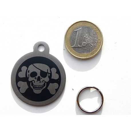 Médaille gravée acier pour grand chien corsaire noir gravure 1 face