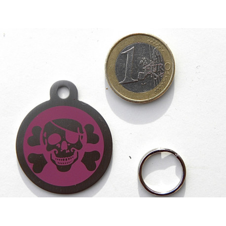Médaille gravée acier pour grand chien corsaire violet gravure 1 face