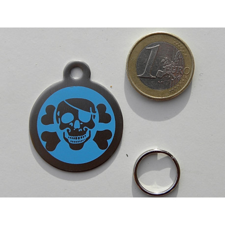 Médaille gravée acier pour grand chien corsaire bleu gravure 1 face