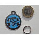 Médaille gravée acier pour grand chien corsaire bleu gravure 1 face