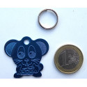 Médaille "souris" bleue pour Chat personnalisable gravure 1 face