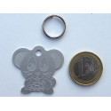 Médaille "souris" argentée pour Chat personnalisable gravure 1 face