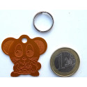 Médaille "souris" orange pour Chat personnalisable gravure 1 face