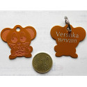 Médaille "souris" orange pour Chat personnalisable gravure 1 face