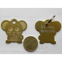 Médaille "souris" dorée pour Chat personnalisable gravure 1 face