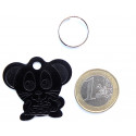 Médaille "souris" noire pour Chat personnalisable gravure 1 face